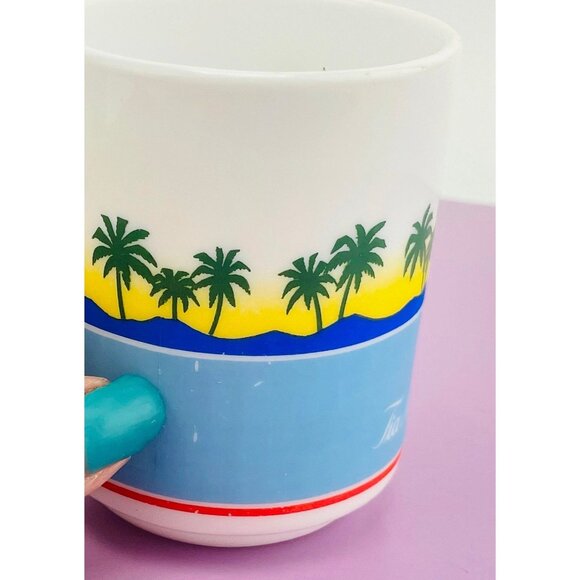 Vintage Arcopal cups, tropical Tia Maria mugs, French milk glass, as a pair - Picture 9 of 10